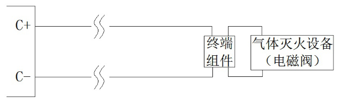 JBF5016氣體滅火控制器噴灑啟動(dòng)輸出接線示意圖